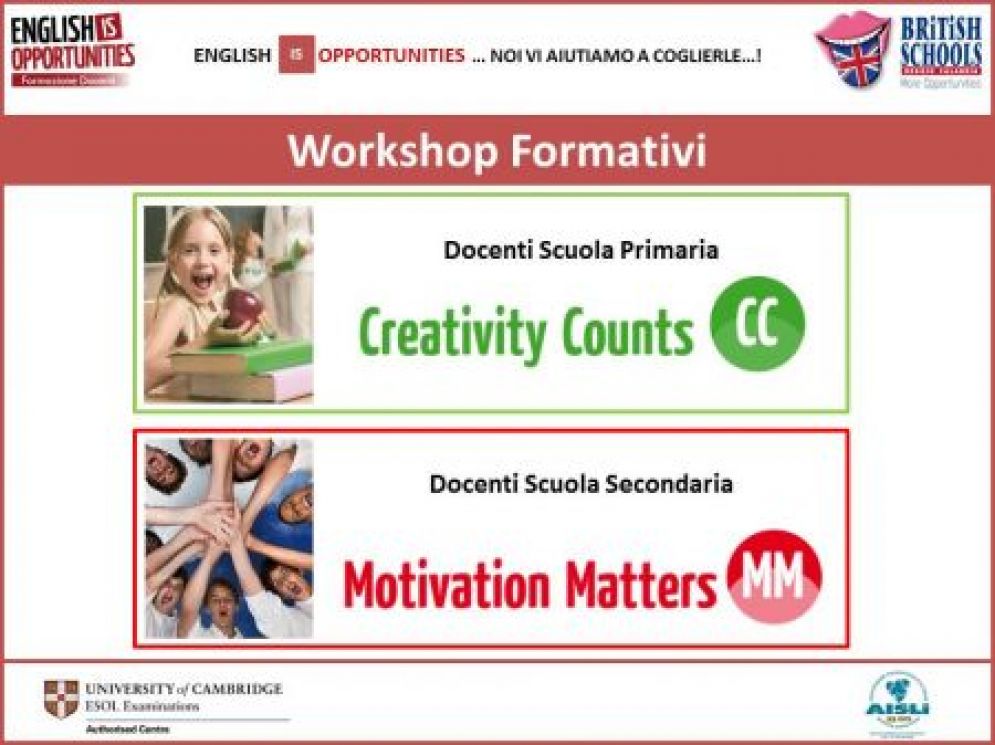 ENGLISH .IS: OPPORTUNITIES!Formazione Docenti: